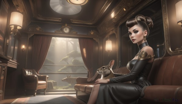 A female in a dynamic scenery