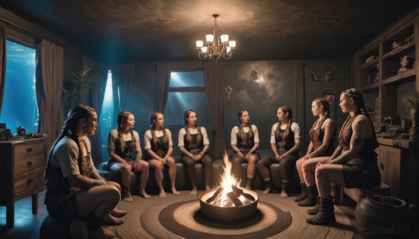 The allure of a male in a inviting fiery window