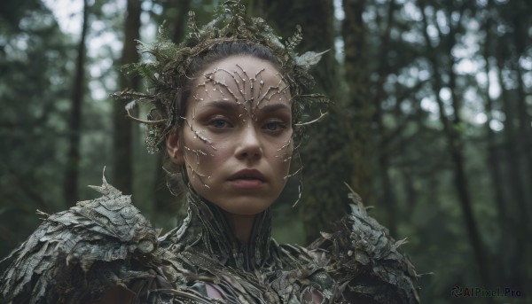 A female caught in a peaceful dynamic scene