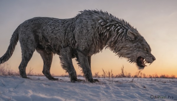 Image of a monster in a peaceful snowy outdoors