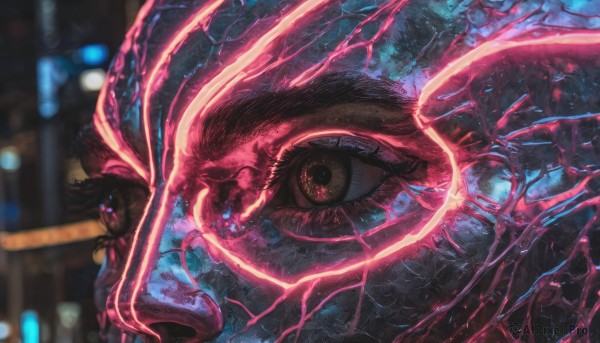 A monster amidst a vivid dynamic scene