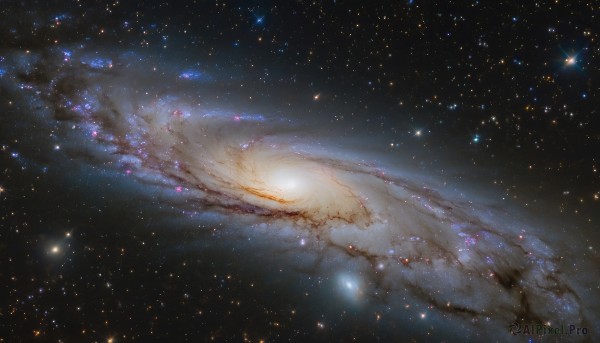 A galaxy framed by the beauty of a majestic outdoors