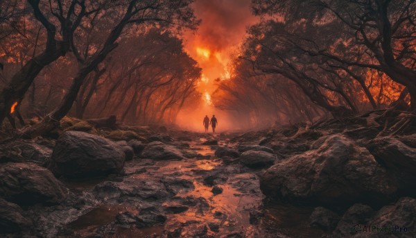 A unique subject in a breathtaking fiery outdoors