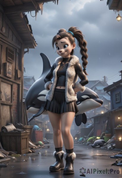 The beauty of a female set in a enchanting rainy day