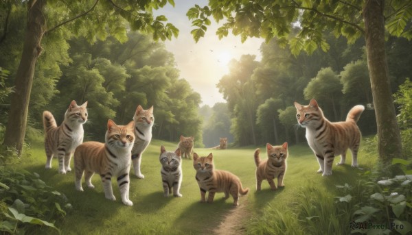 A cat showcased in a tranquil day