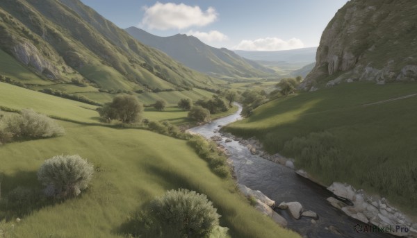 The allure of a waterfall in a inviting day