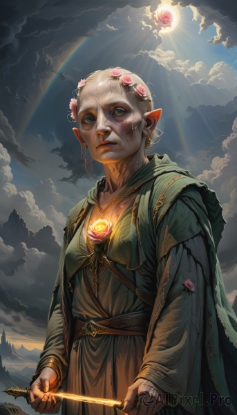 A female portrayed in a vivid outdoors