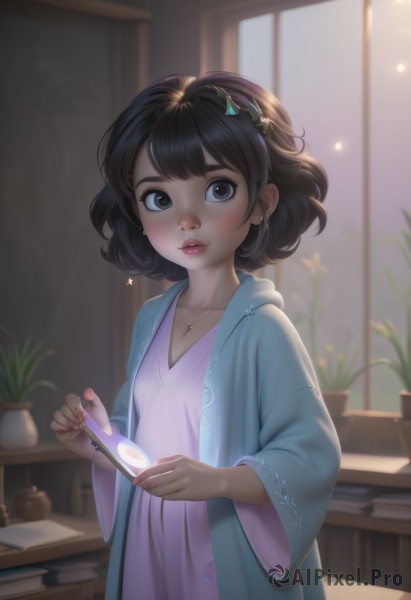 The elegance of a child in a ethereal window