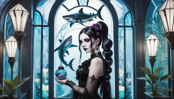 The majestic beauty of a female set within a ethereal window