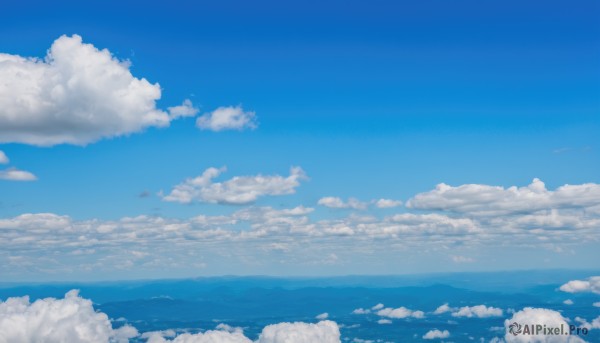 outdoors,sky,day,cloud,water,blue sky,dutch angle,no humans,ocean,cloudy sky,scenery,blue theme,horizon,monochrome