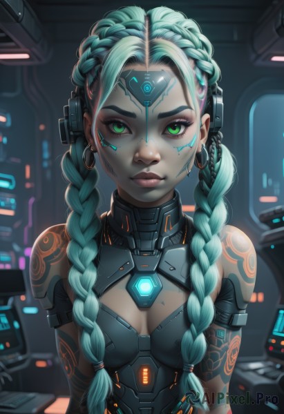A glimpse of a cyborg in a lush dynamic scene
