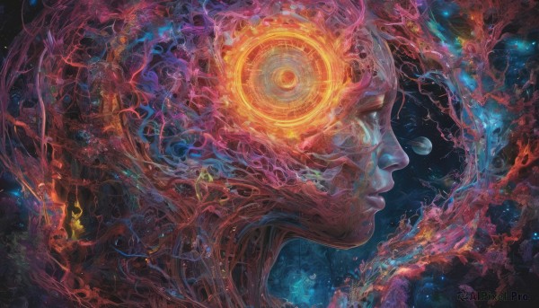 A unique subject amidst a vivid dynamic scene