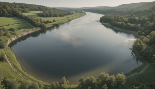 outdoors,sky,day,water,tree,no humans,grass,nature,scenery,forest,mountain,road,bridge,river,landscape,lake,cloud,bush,field