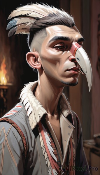 A male in the heart of a peaceful dynamic scene