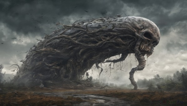 A monster in a dynamic outdoors