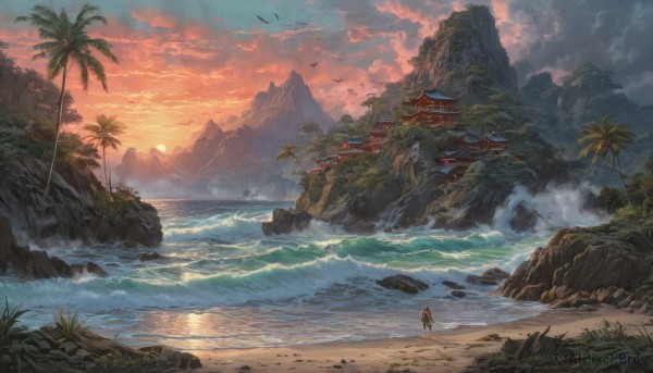 Image of a male in a vibrant sunset outdoors