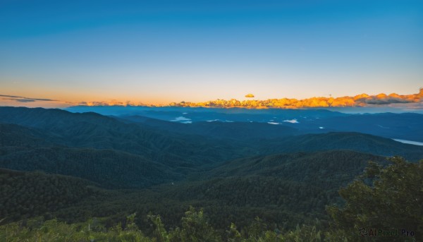 The allure of a landscape in a inviting sunset day