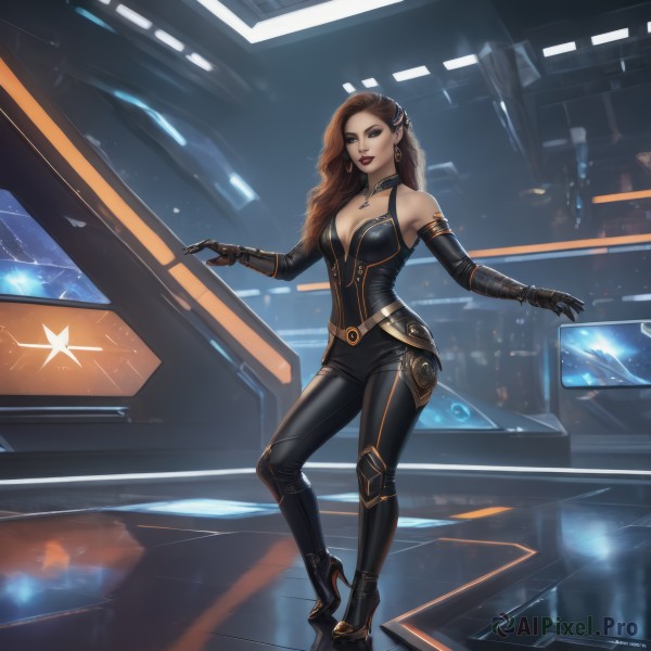 A striking dynamic scene featuring the elegance of a female