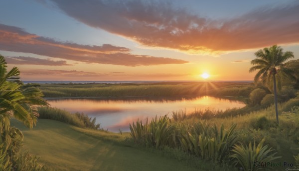 The wonder of a landscape in a bold sunset outdoors