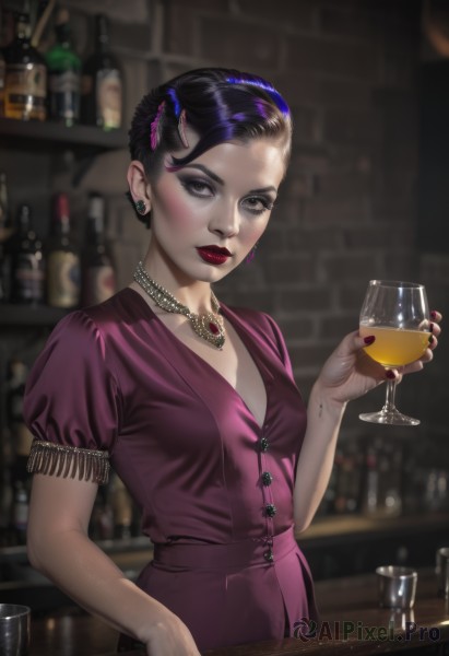 Image of a female in a vibrant dynamic scene