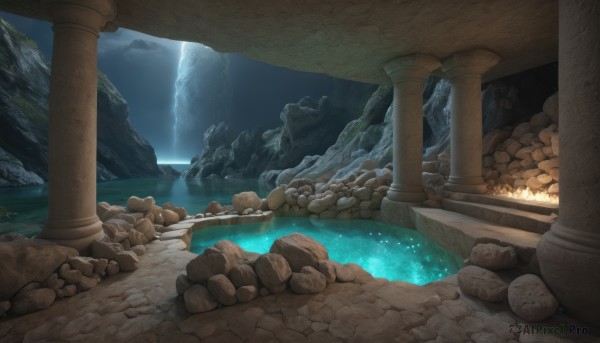 A landscape showcased in a tranquil fiery outdoors