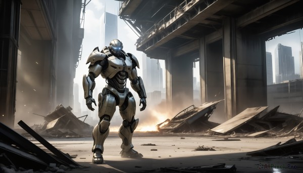 A majestic image of a male in fiery day