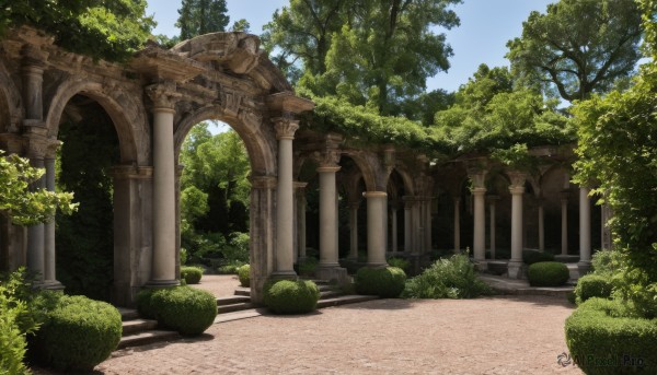 An iconic garden framed by a inviting day