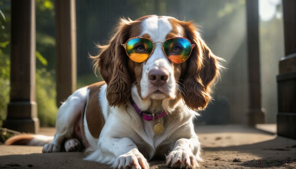 A dog in a tranquil day