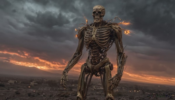 A unique subject in a picturesque sunset outdoors