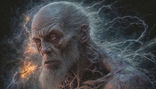 A refreshing image of a male in fiery smoke