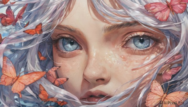 A butterfly showcased in a vivid dynamic scene