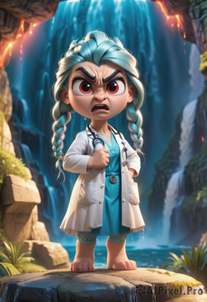 A child caught in a vivid rock