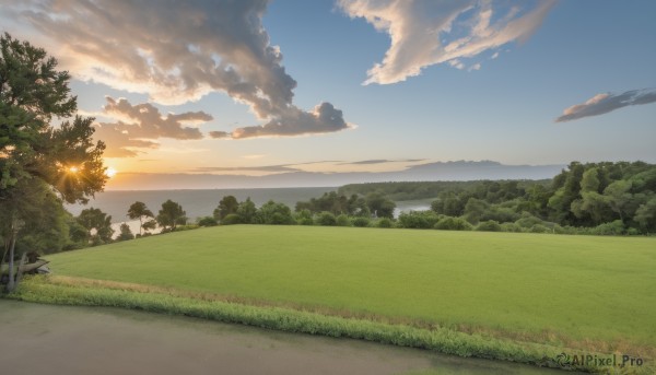 A enchanting sunset day highlighting a landscape