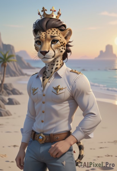The beauty of a male set in a captivating sunset day