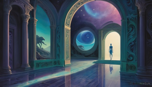 A majestic scenery featuring a male