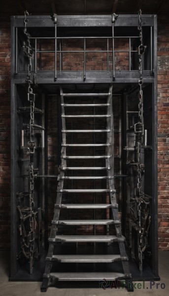 no humans,shadow,chain,scenery,stairs,wall,brick wall,still life,indoors,door,candle,brick