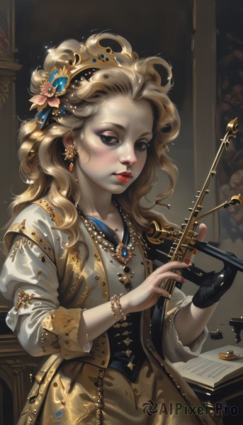 The beauty of a female set in a enchanting dynamic scene