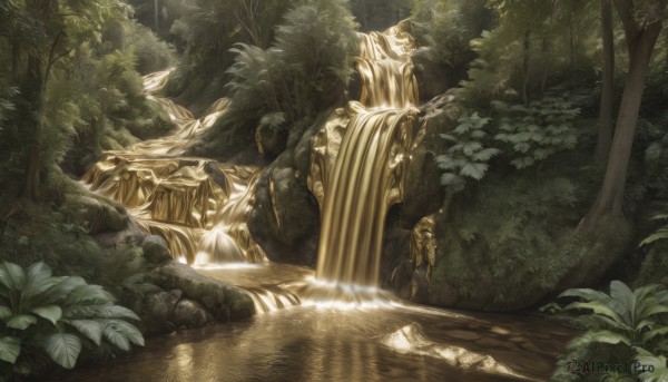 A waterfall framed by the beauty of a calm day