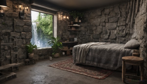 The elegance of a waterfall in a idyllic day