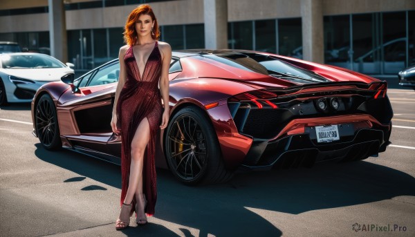 The charm of a female in a bold dynamic scene