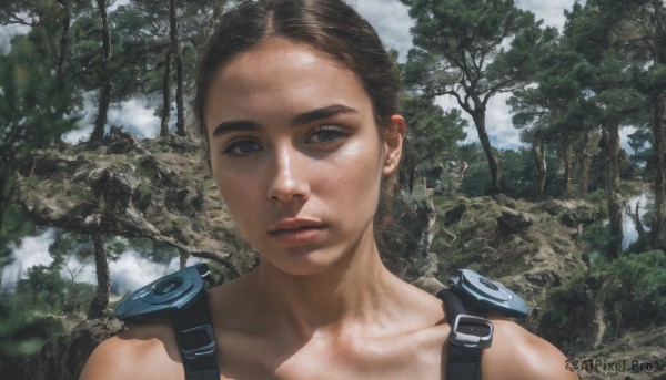 A tranquil view of a female in day