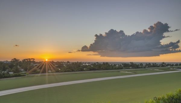 A delightful capture of a landscape within sunset outdoors
