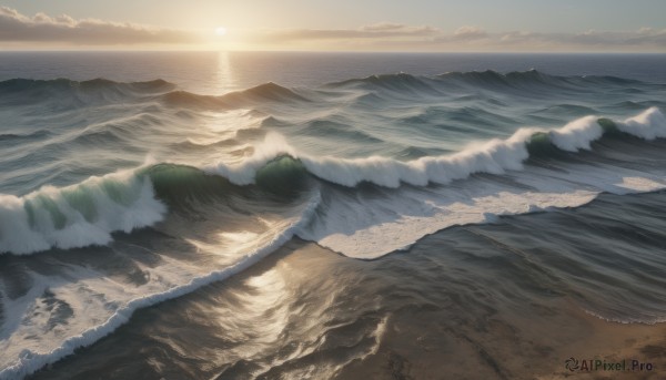 The timeless beauty of a landscape in a tranquil sunset day