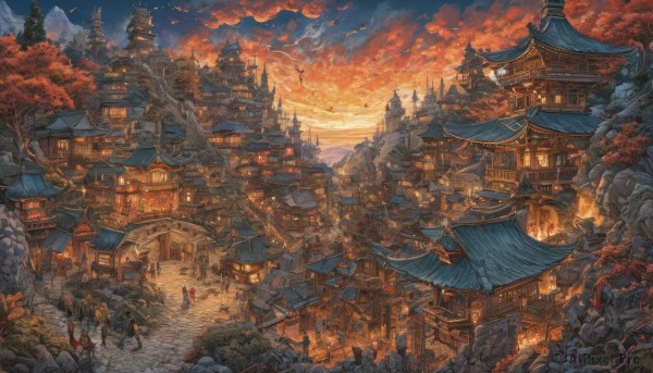 Sunset outdoors brought to life with a captivating landscape