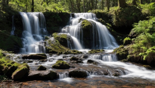 A waterfall in the heart of a majestic day