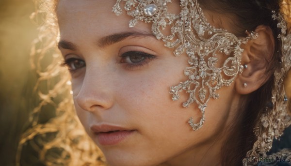 The timeless beauty of a female in a tranquil dynamic scene