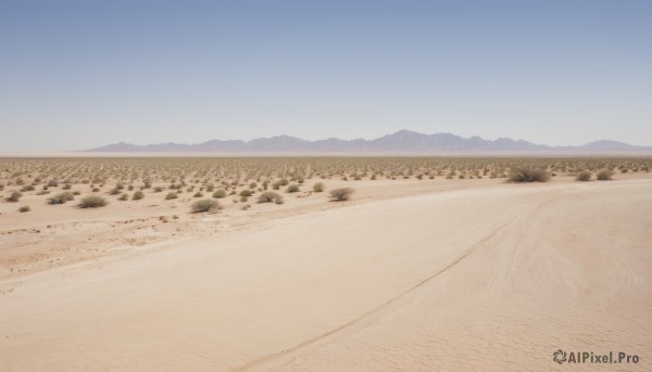 outdoors,sky,day,tree,blue sky,no humans,scenery,mountain,sand,road,field,landscape,mountainous horizon,hill,desert,beach,rock,shore