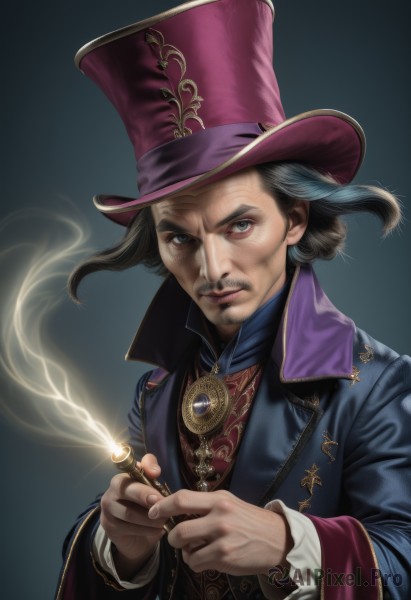 A charming smoke with a male