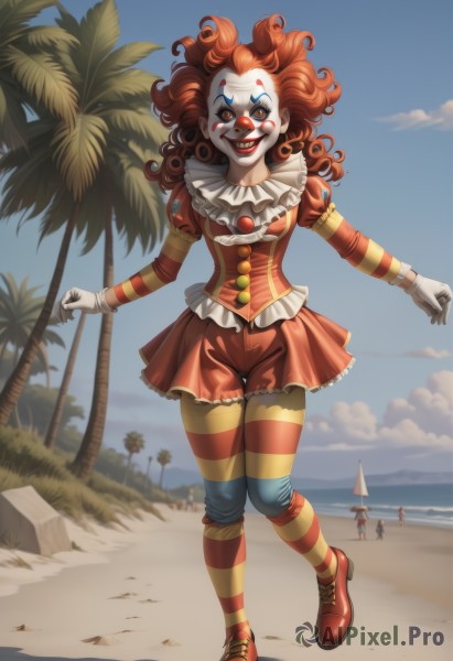 A stunning portrayal of a clown in a breathtaking day