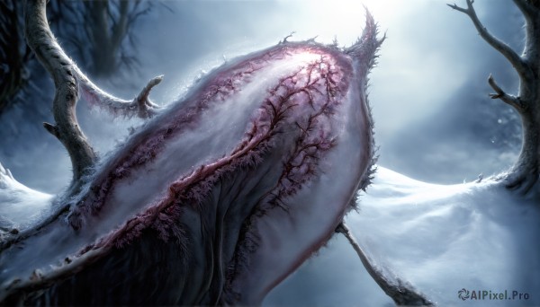 A monster captured beautifully in a dynamic snowy outdoors
